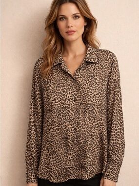 Leopard Print Silk Blouse